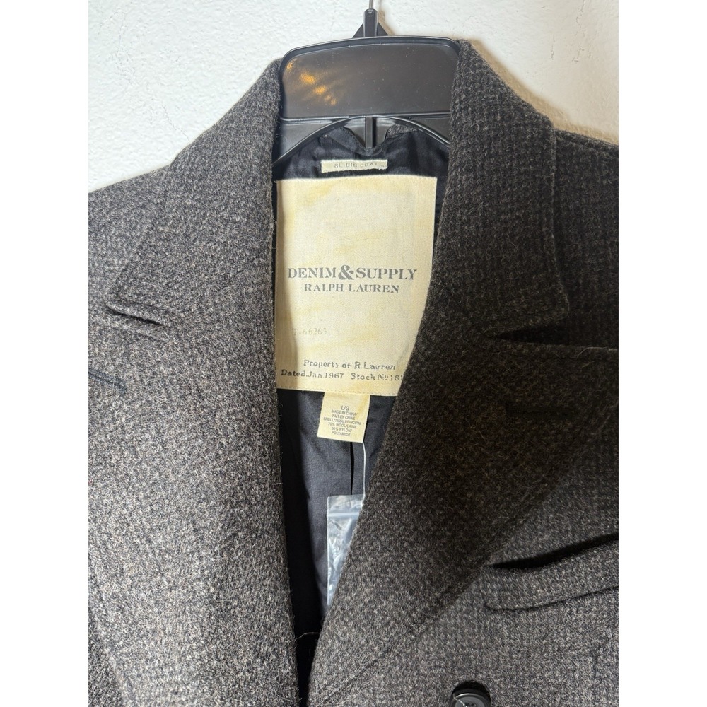 Ralph Lauren Denim & Supply Gray Tweed Wool Double Breasted Pea Coat Womens LG - Picture 5 of 11